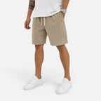 Shorts mit Kordelzug Strukturstoff Kniekurz