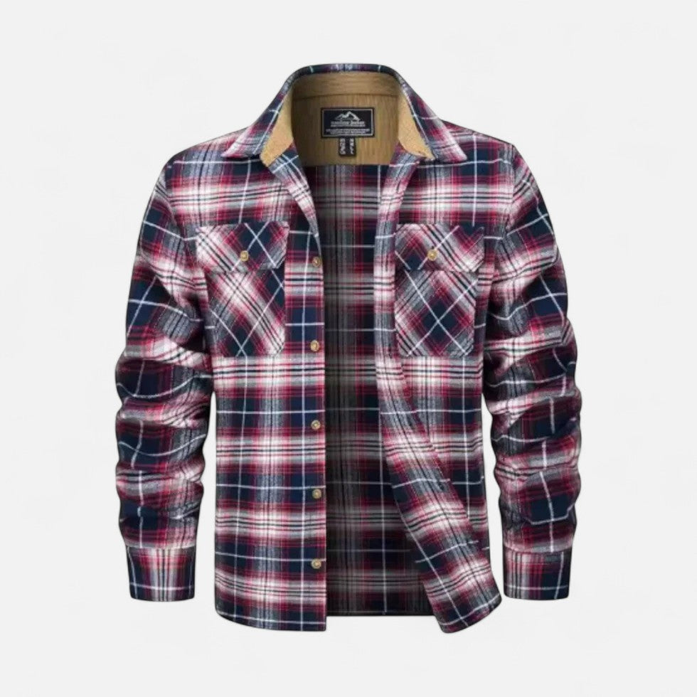 Herren Warmes Flanellhemd mit Karomuster