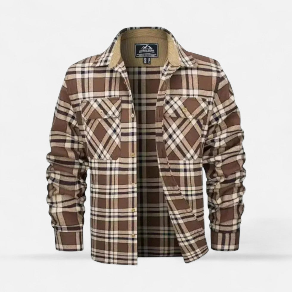 Herren Warmes Flanellhemd mit Karomuster