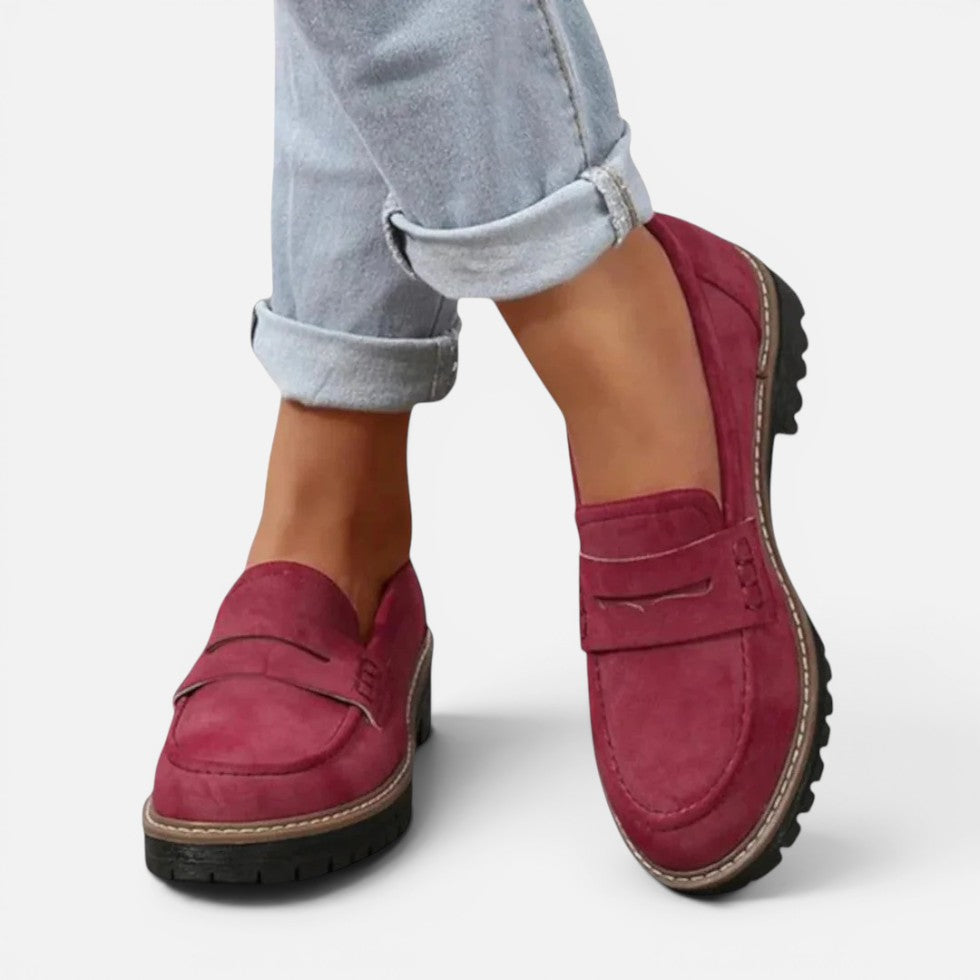 Orthopädische Profilsohle Loafer Schlupfschuh Veloursoptik