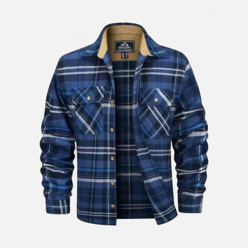 Herren Warmes Flanellhemd mit Karomuster