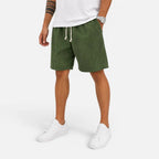 Shorts mit Kordelzug Strukturstoff Kniekurz