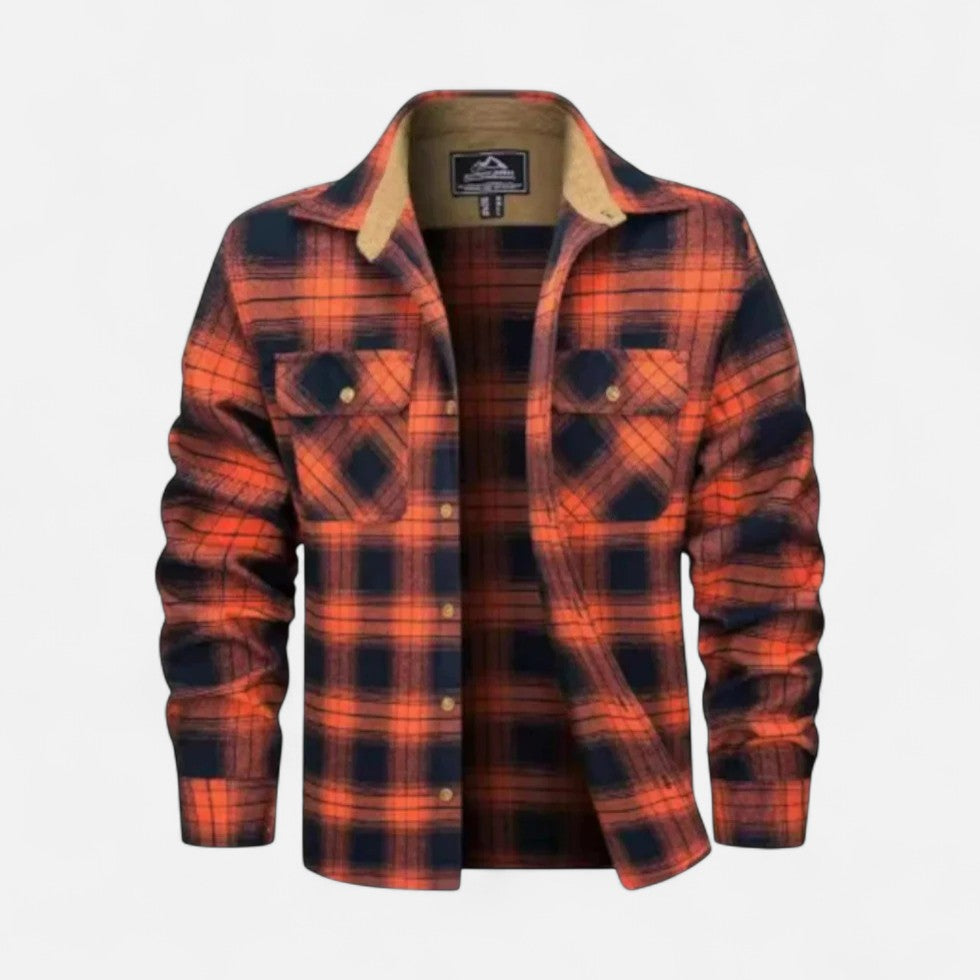 Herren Warmes Flanellhemd mit Karomuster