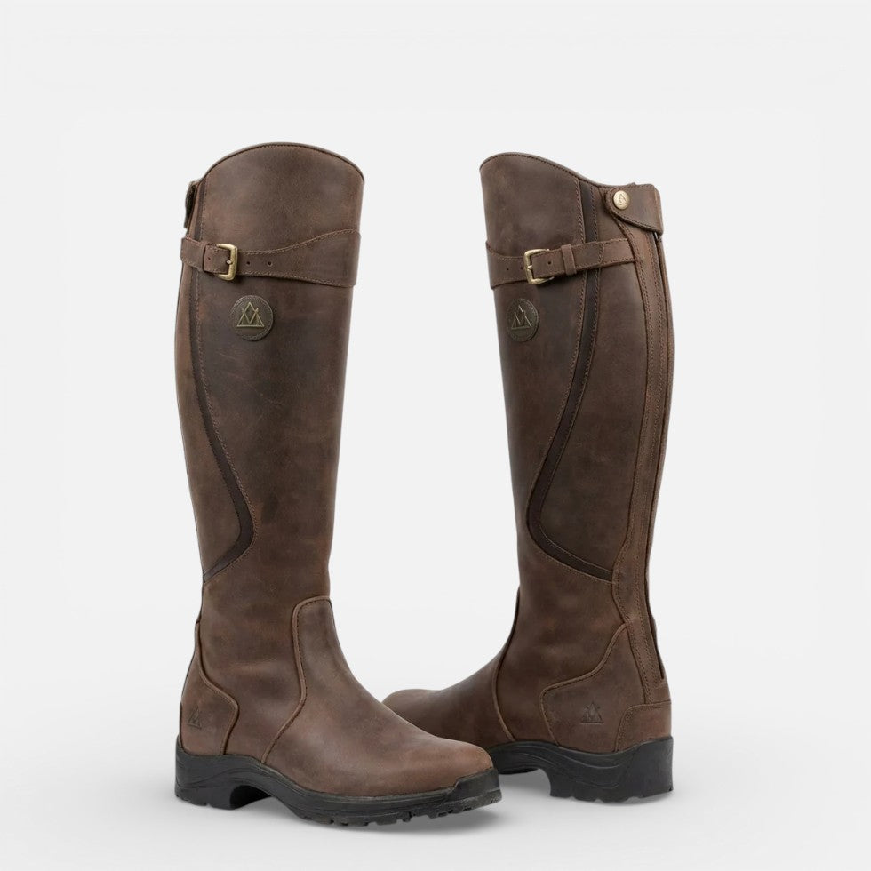 Damen Kniehohe Reitstiefel mit Schnallenverschluss