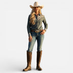 Damen Kniehohe Reitstiefel mit Schnallenverschluss