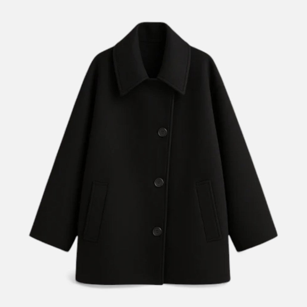 Women's Oversize Wool Coat with Loose Silhouette