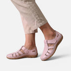 Orthopädische Halbschuhe Klettverschluss Cut Out Kunstleder