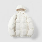 Men's winter parka with hood warm lined jacket made of cotton blend