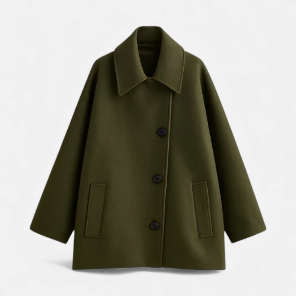 Women's Oversize Wool Coat with Loose Silhouette