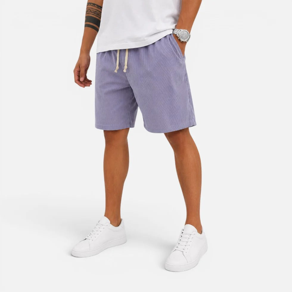 Shorts mit Kordelzug Strukturstoff Kniekurz