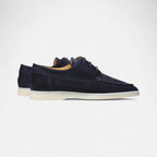 Suede lace-up shoes with contrast sole