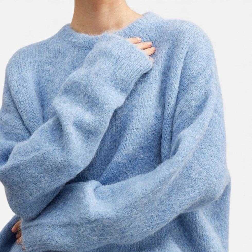 Damen Kaschmir Strickpullover mit weicher Flauschstruktur