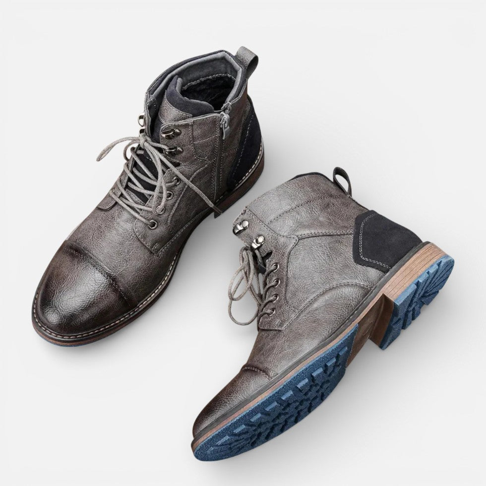 Herren Leder Stiefeletten mit Schnürung