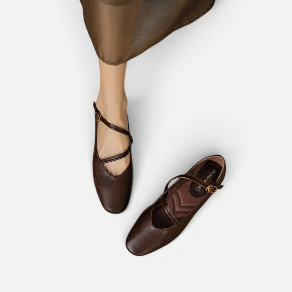 Orthopedic Ballerina Flats Strappy Round Toe