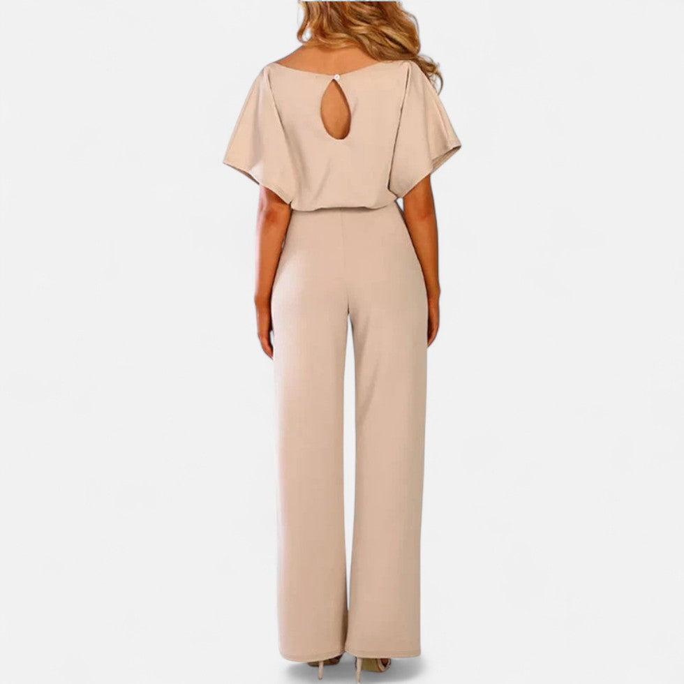 Eleganter Jumpsuit mit Bindegürtel und weitem Bein