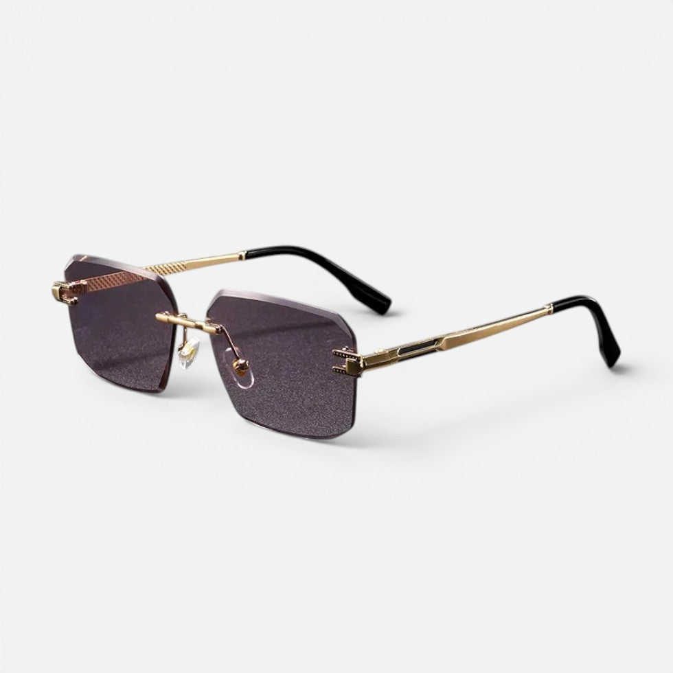 Sonnenbrille Eckig Metall Randlos Unifarben