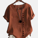 Leichte Bluse mit Knopfleiste und Rundhalsausschnitt für Damen