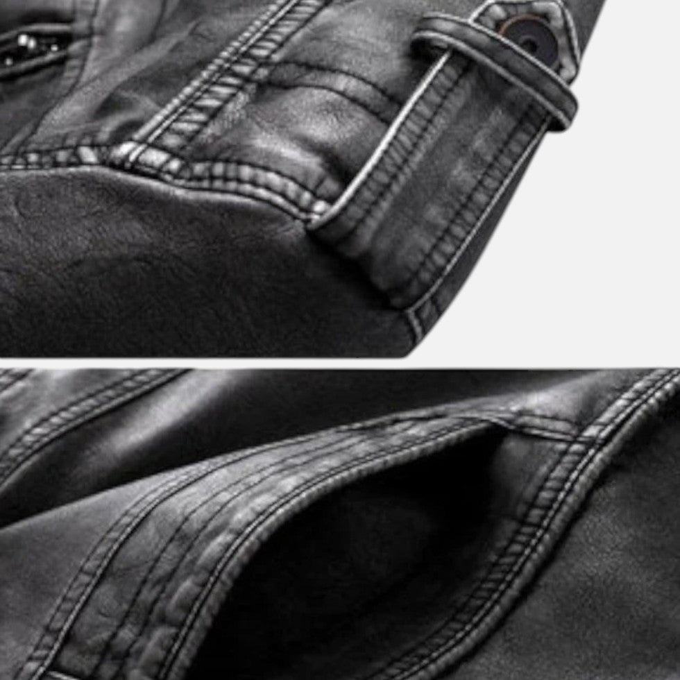 Herren Kunstlederjacke mit modernem Schnitt