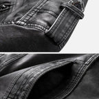 Herren Kunstlederjacke mit modernem Schnitt