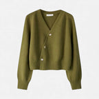 Damen Wollstrickjacke mit Knopfleiste