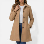 Damen Mantel mit Knopfleiste und tailliertem Schnitt