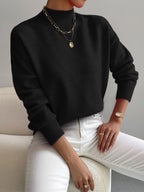 Damen Langarm-Strickpullover mit Rundhalsausschnitt