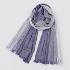 Herren Leichter Crinkle-Schal mit Farbverlauf und Fransenkante – Zweifarbiger Schal, Herbst Winter
