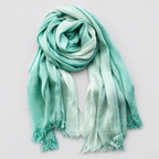 Herren Leichter Crinkle-Schal mit Farbverlauf und Fransenkante – Zweifarbiger Schal, Herbst Winter
