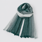 Herren Leichter Crinkle-Schal mit Farbverlauf und Fransenkante – Zweifarbiger Schal, Herbst Winter