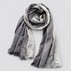 Herren Leichter Crinkle-Schal mit Farbverlauf und Fransenkante – Zweifarbiger Schal, Herbst Winter