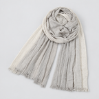 Herren Leichter Crinkle-Schal mit Farbverlauf und Fransenkante – Zweifarbiger Schal, Herbst Winter