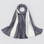 Herren Leichter Crinkle-Schal mit Farbverlauf und Fransenkante – Zweifarbiger Schal, Herbst Winter