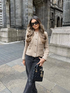 Damen Tweed-Blazer mit tailliertem Schnitt und strukturierter Passform