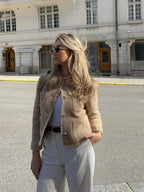 Damen Tweed-Blazer mit tailliertem Schnitt und strukturierter Passform