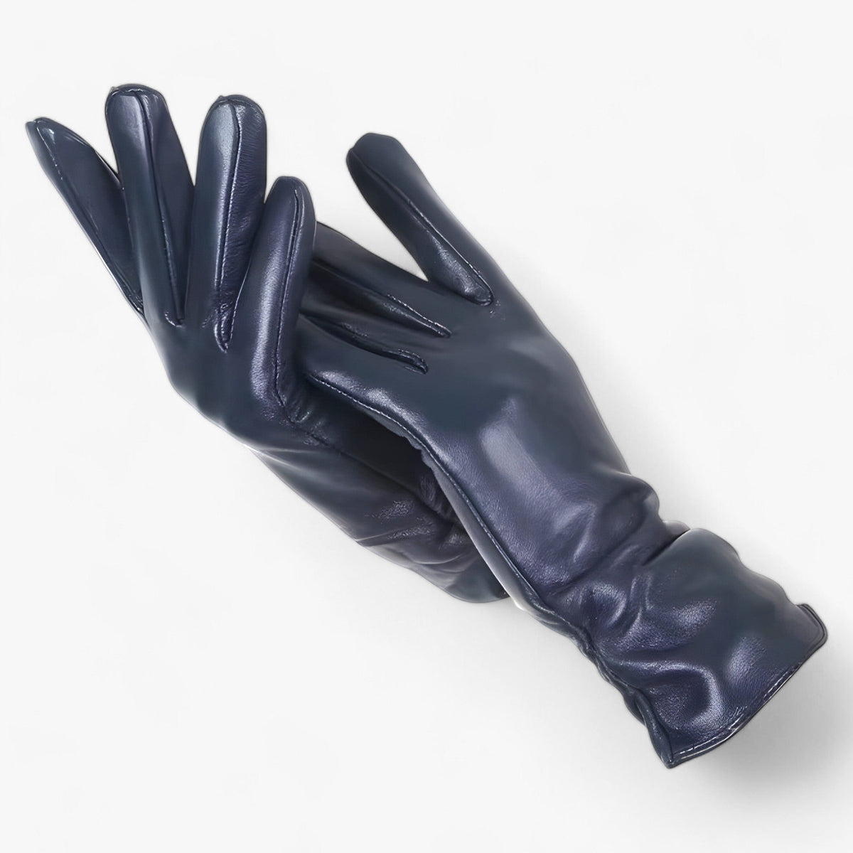 Damen Lederhandschuhe aus Schafsleder mit Raffung – Gefütterte Winterhandschuhe, Herbst Winter