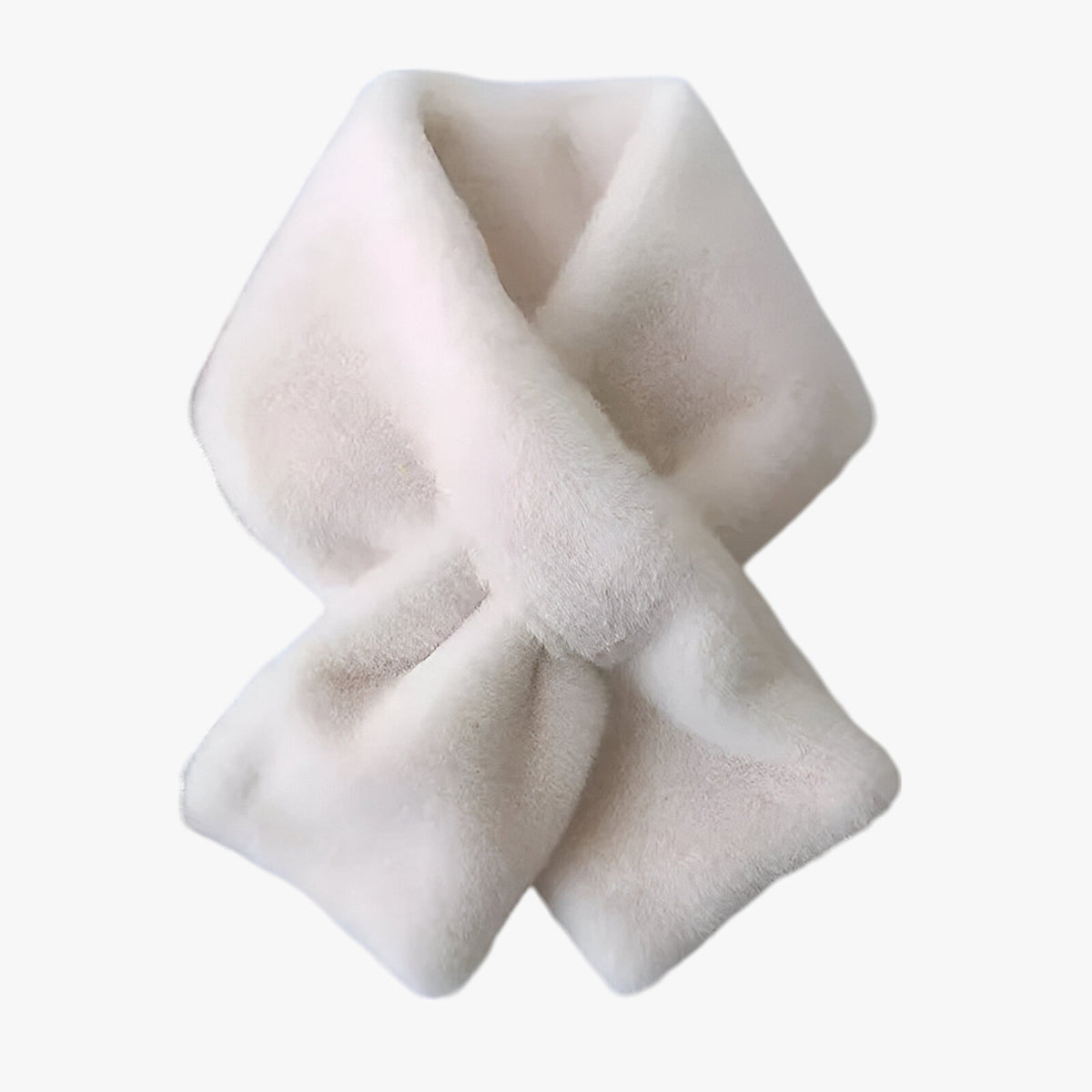 Damen Plüsch-Durchsteckschal aus Kunstfell – Kurzer Kragenschal, Herbst Winter