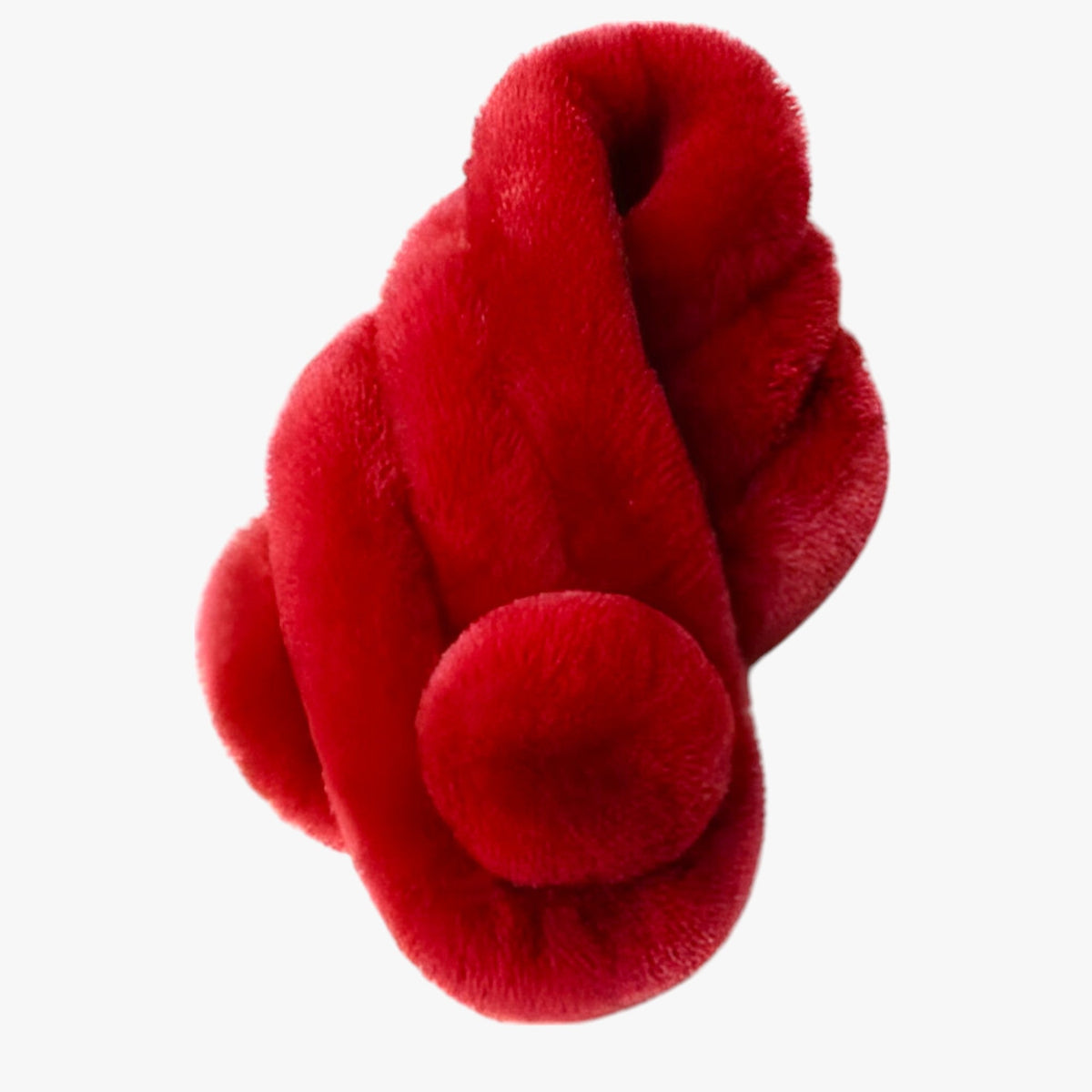 Damen Flauschiger Fellschal mit Bommeln – Durchsteckschal, Herbst Winter
