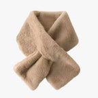 Damen Plüsch-Durchsteckschal aus Kunstfell – Kurzer Kragenschal, Herbst Winter