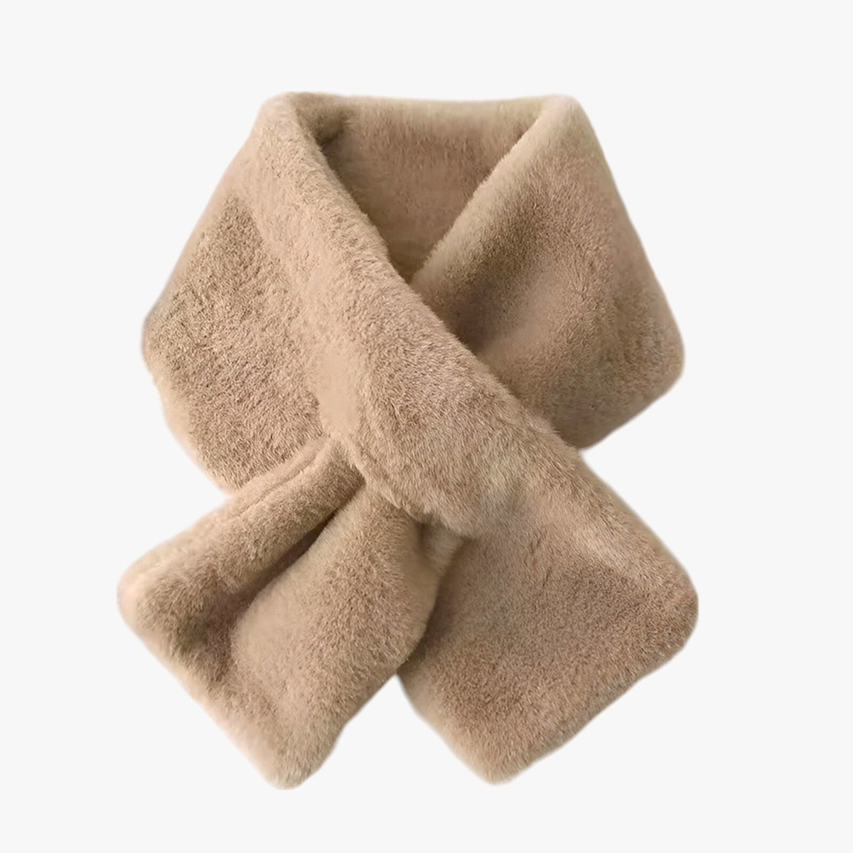 Damen Plüsch-Durchsteckschal aus Kunstfell – Kurzer Kragenschal, Herbst Winter