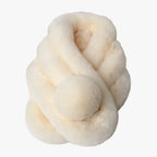 Damen Flauschiger Fellschal mit Bommeln – Durchsteckschal, Herbst Winter