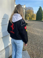 Unisex Racing Jacke – Oversized Motorsport Übergangsjacke aus Polyester mit Patches, Herbst 13