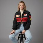 Unisex Racing Jacke – Oversized Motorsport Übergangsjacke aus Polyester mit Patches, Herbst 5
